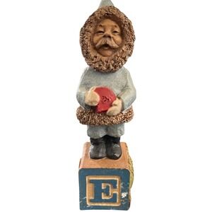 Tom Clark‎ Vintage Eskimo Man Figurine on ABC Block with Letter E